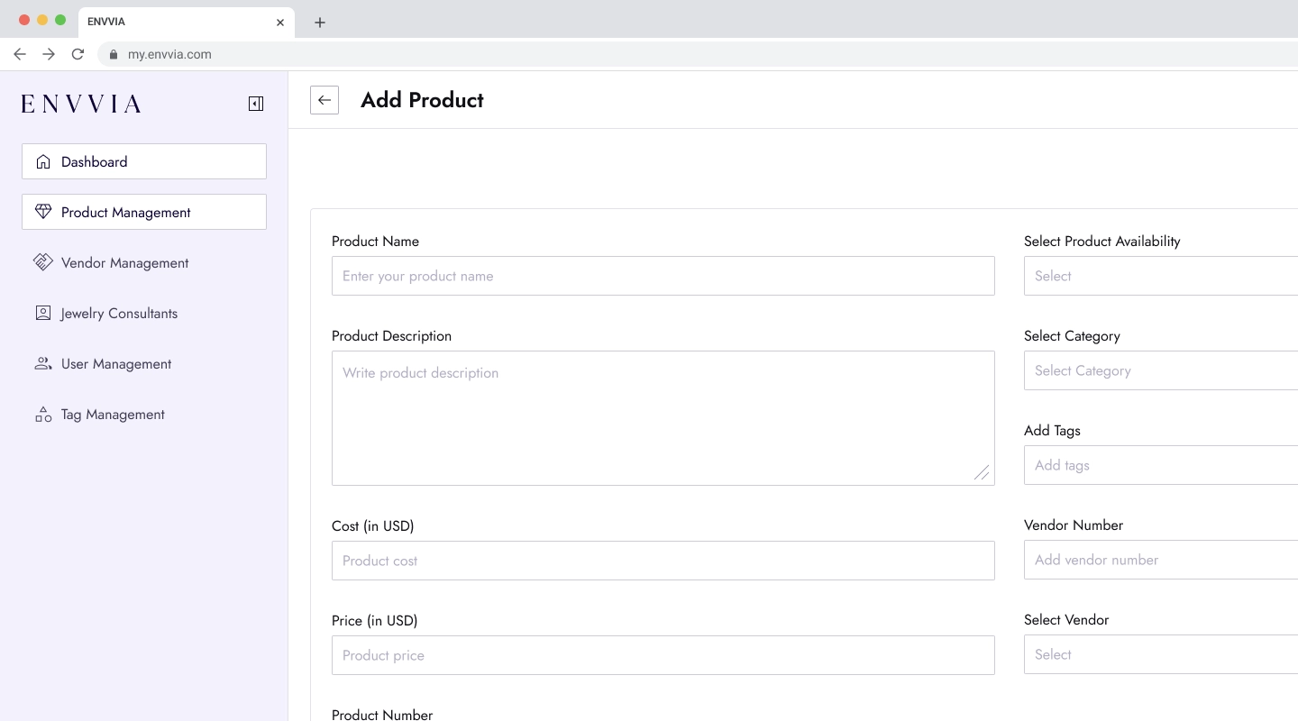 Screenshot: Admin Add Product