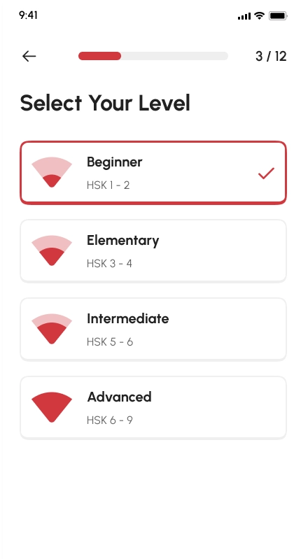 Screenshot: HSK Level