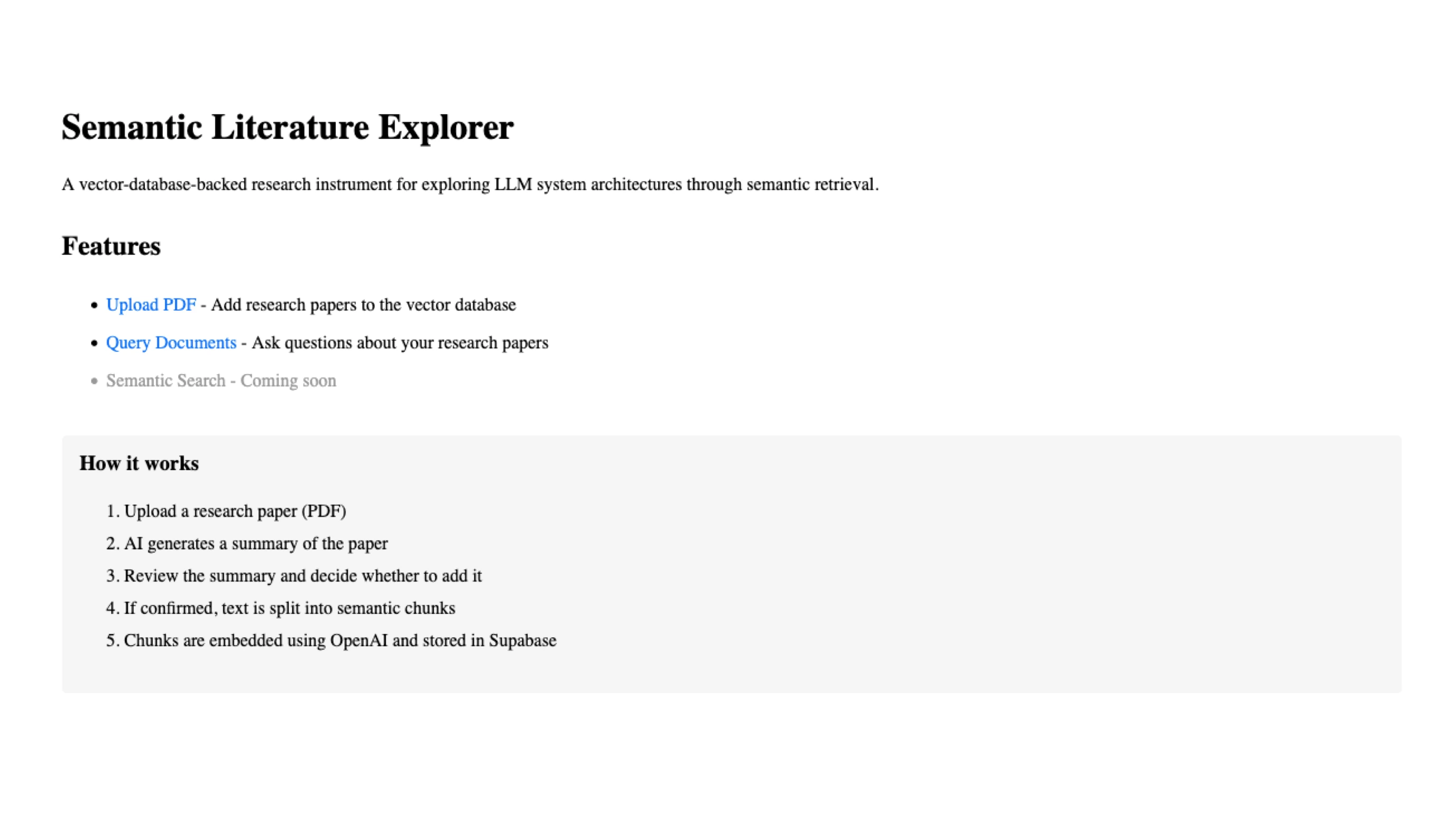 Semantic Lit Explorer - RAG Research Tool